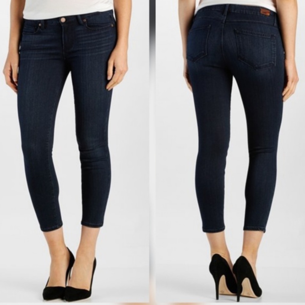 PAIGE Verdugo Crop Skinny Jeans Lamont Blue Wash 25